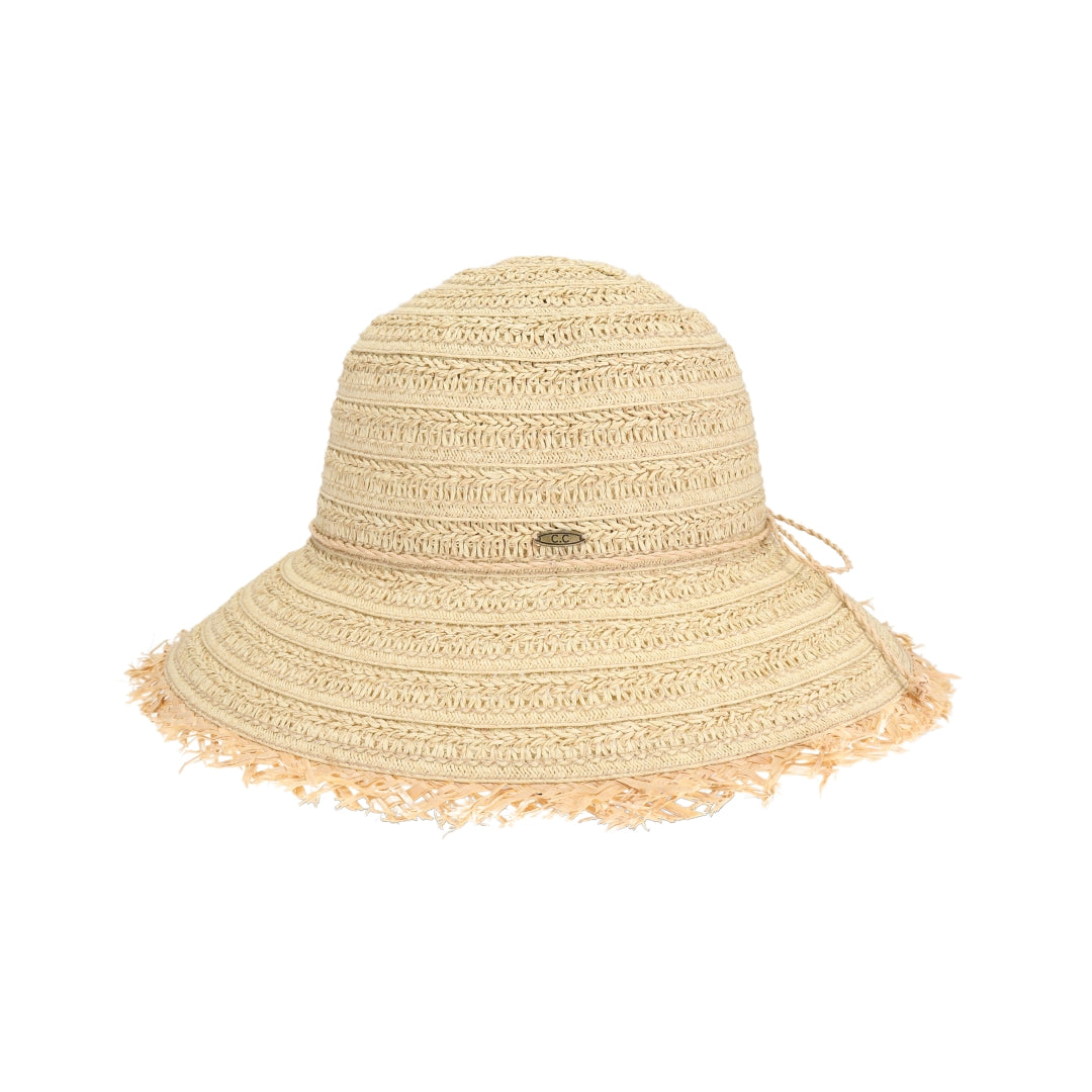 Fringe Trim Cloche C.C Sun Hat STH0032