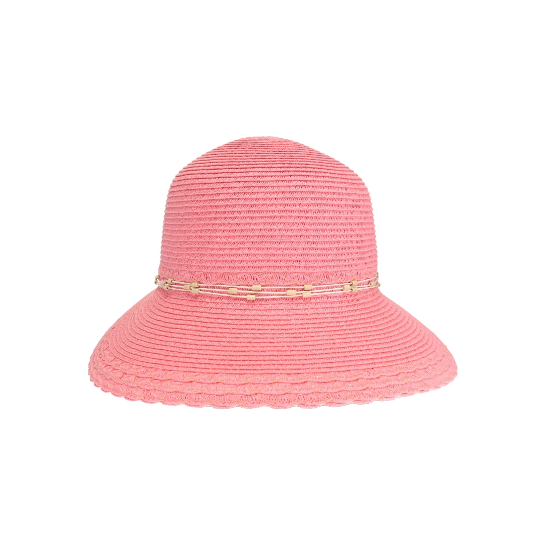 Wooden Bead Trim Cloche C.C Sun Hat STH0026