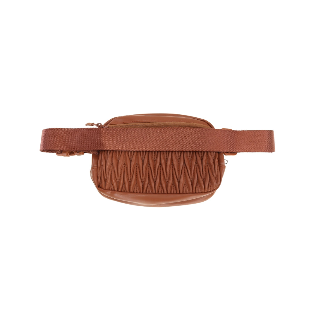 Pleated Faux Leather C.C Belt Bag BGS0065