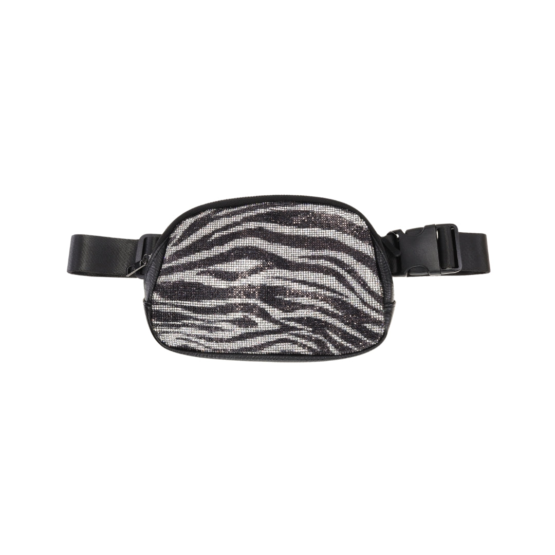 Animal Print Rhinestone C.C Belt Bag BGS4367