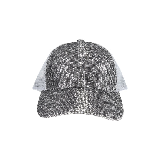 Glitter Mesh Criss Cross High Pony C.C Ball Cap BTB8056