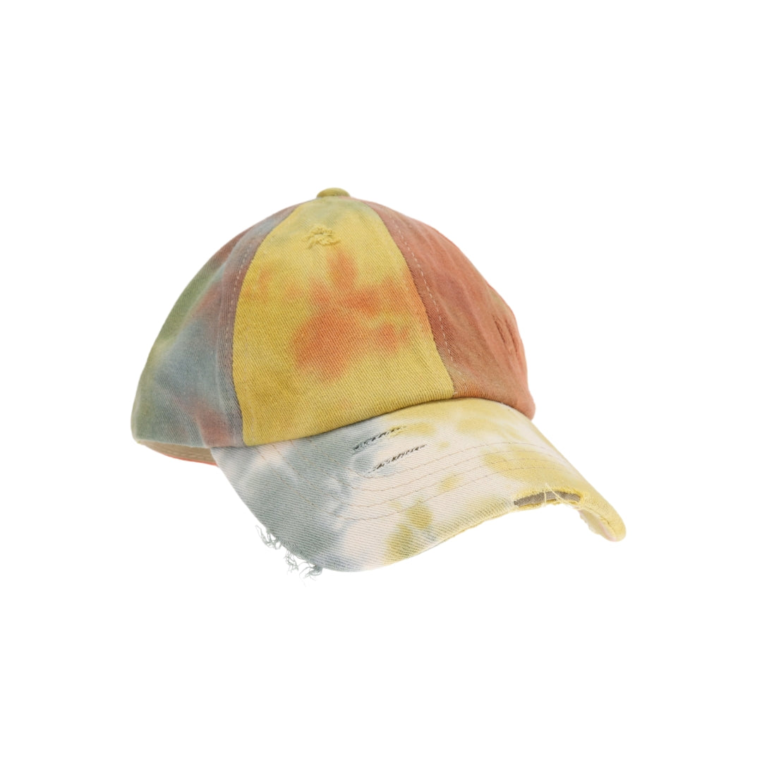 Tie Dye Criss-Cross High Ponytail CC Ball Cap BT791
