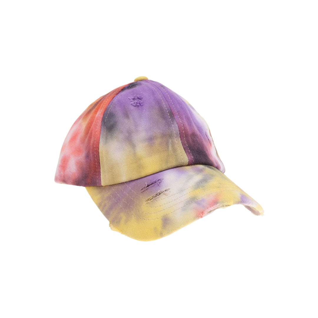 Tie Dye Criss-Cross High Ponytail CC Ball Cap BT791