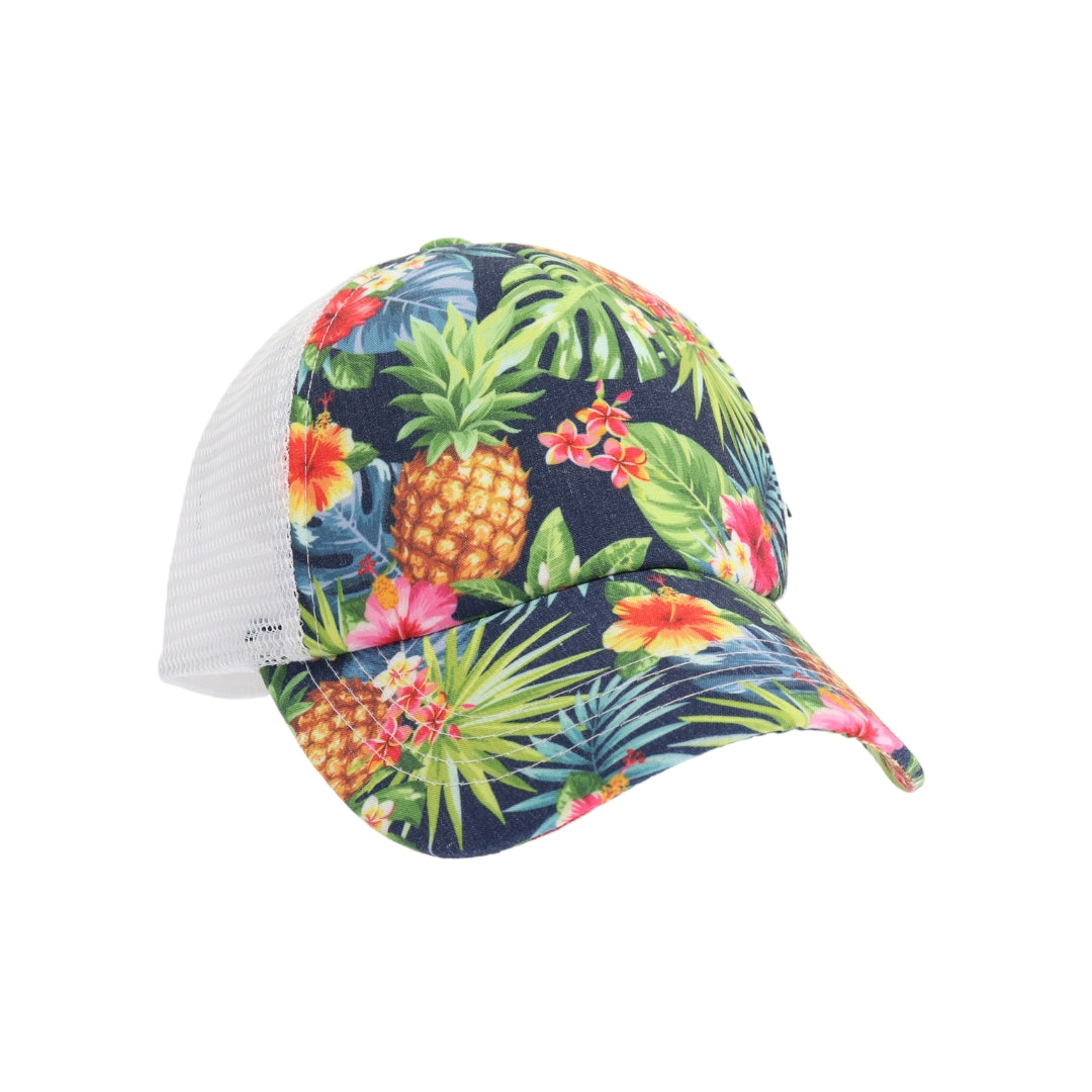 Tropical Print Criss Cross High Pony C.C Ball Cap BTB8057