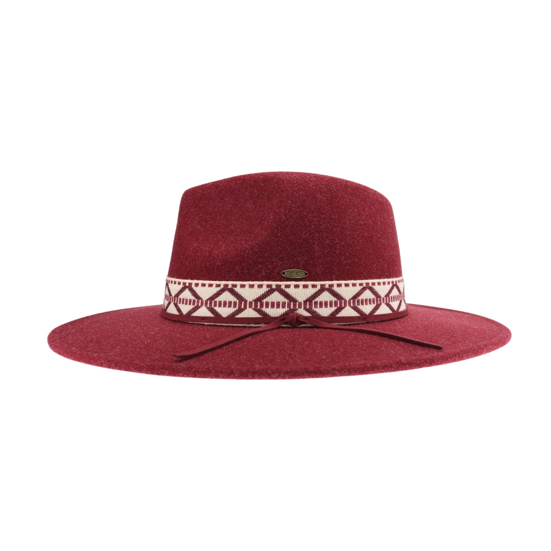 Geometric Band C.C Vegan Felt Hat VFE0005