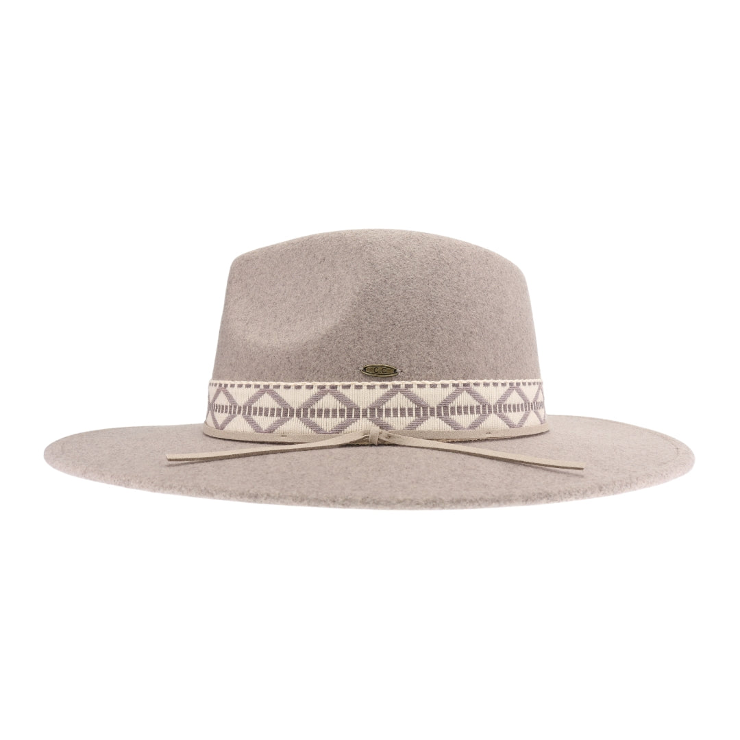 Geometric Band C.C Vegan Felt Hat VFE0005