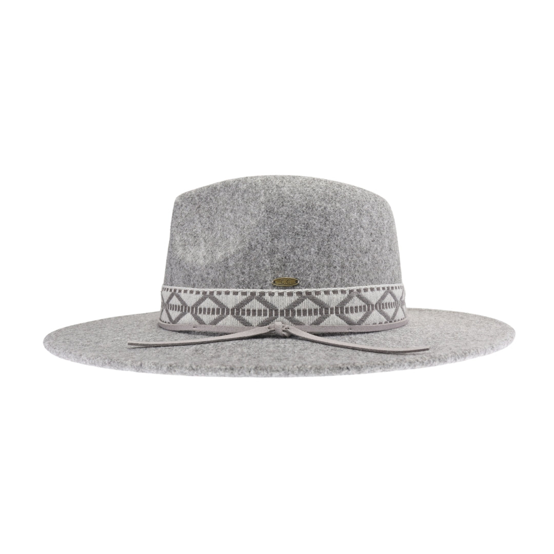 Geometric Band C.C Vegan Felt Hat VFE0005