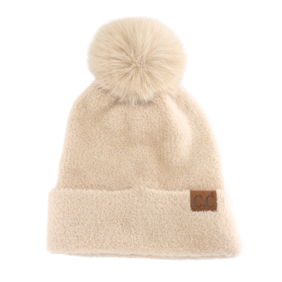 Plush Chenille Pom C.C Beanie HTC0038