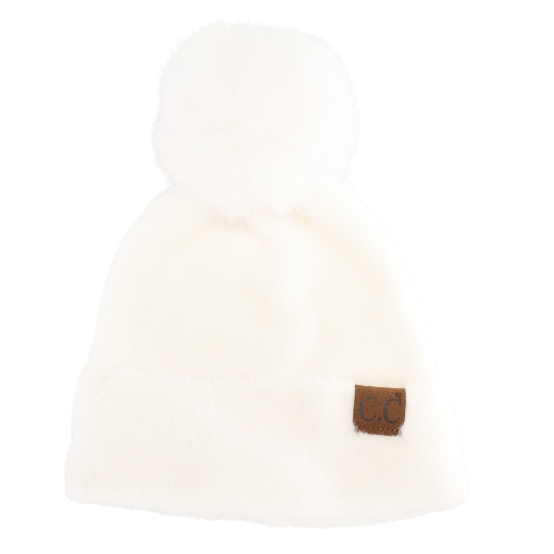 Plush Chenille Pom C.C Beanie HTC0038