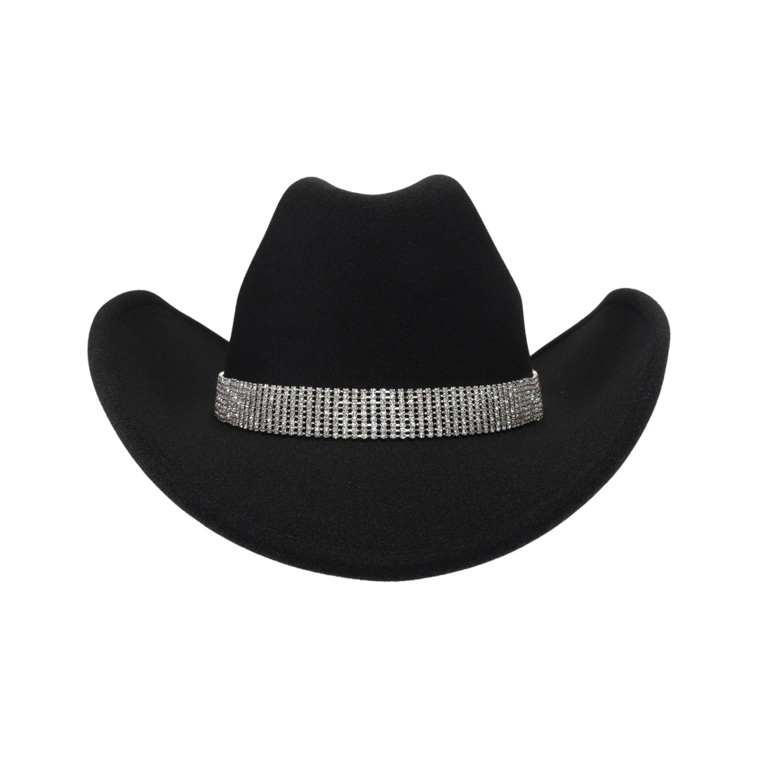 Texhoma Cow Print Rhinestone Vegan Felt Cowboy Hat VCC0083