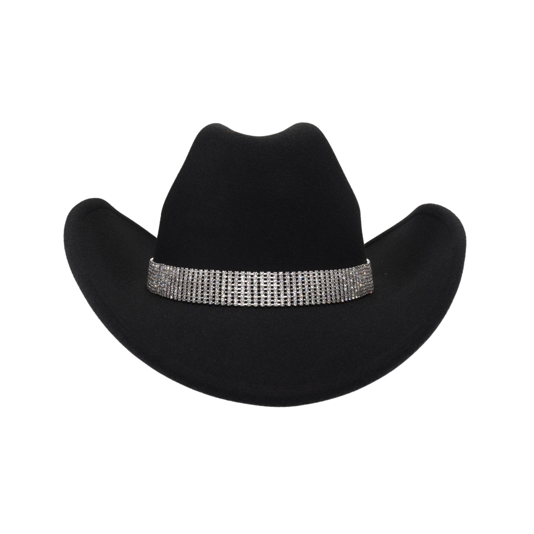 Texhoma Cow Print Rhinestone Vegan Felt Cowboy Hat VCC0083