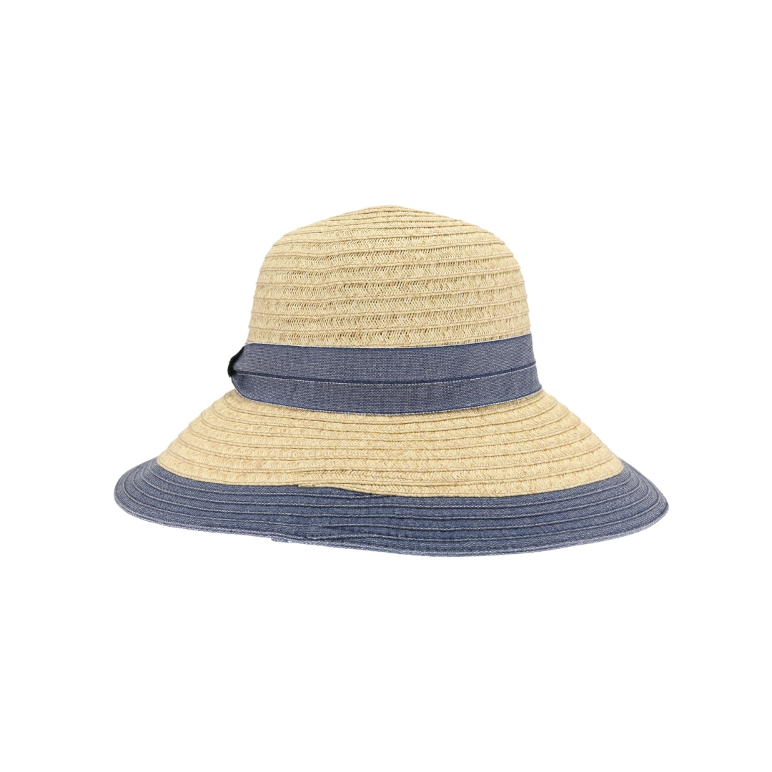 Denim Embellished C.C Cloche Sun Hat STC0016