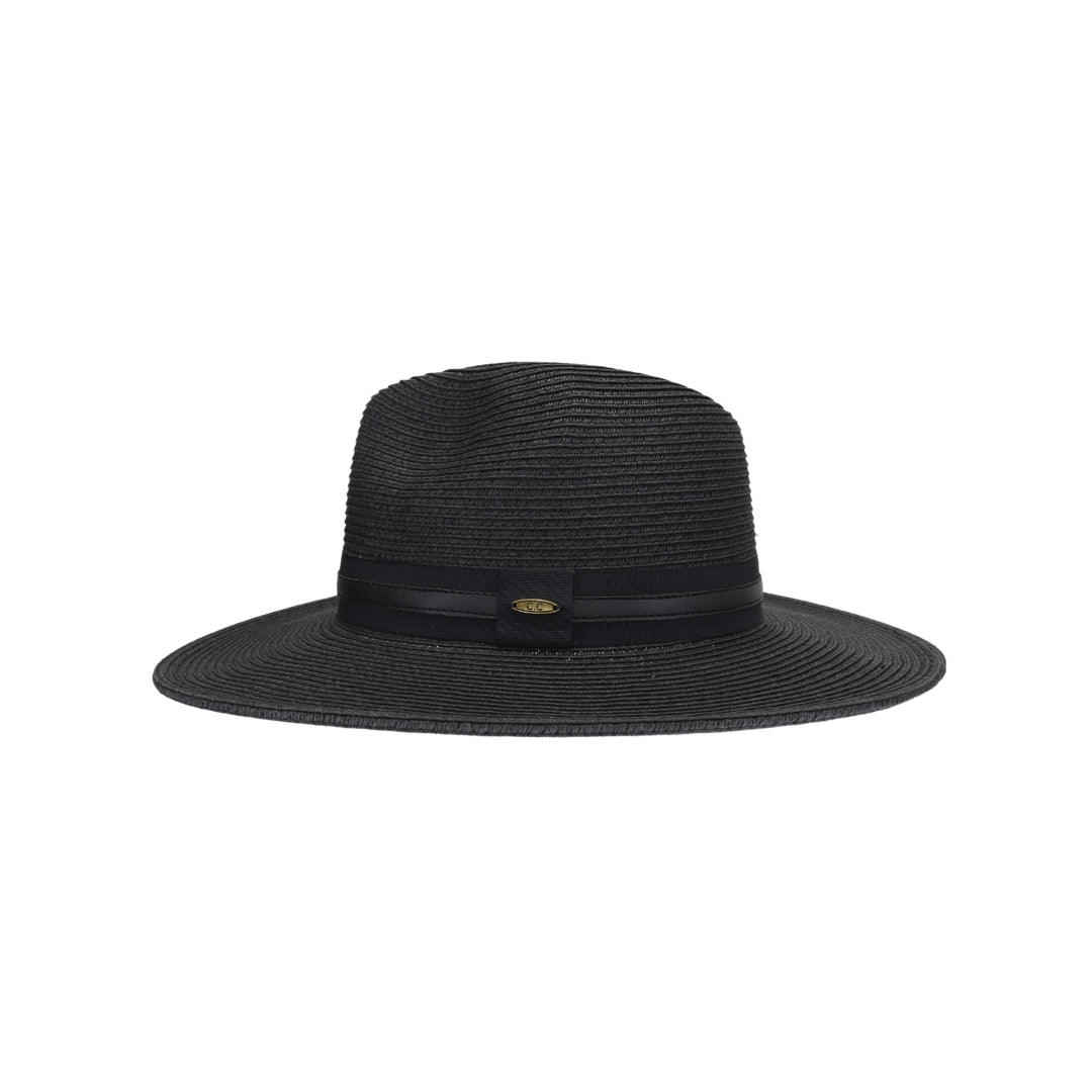 Ribbon and Leather Band C.C Panama Hat PNH0041