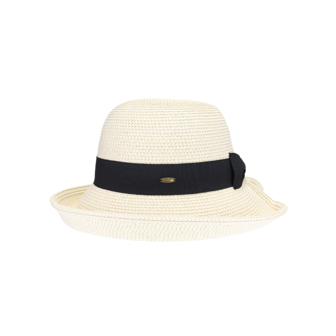 Bow Adorned Cloche Bucket C.C Sunhat STH0040