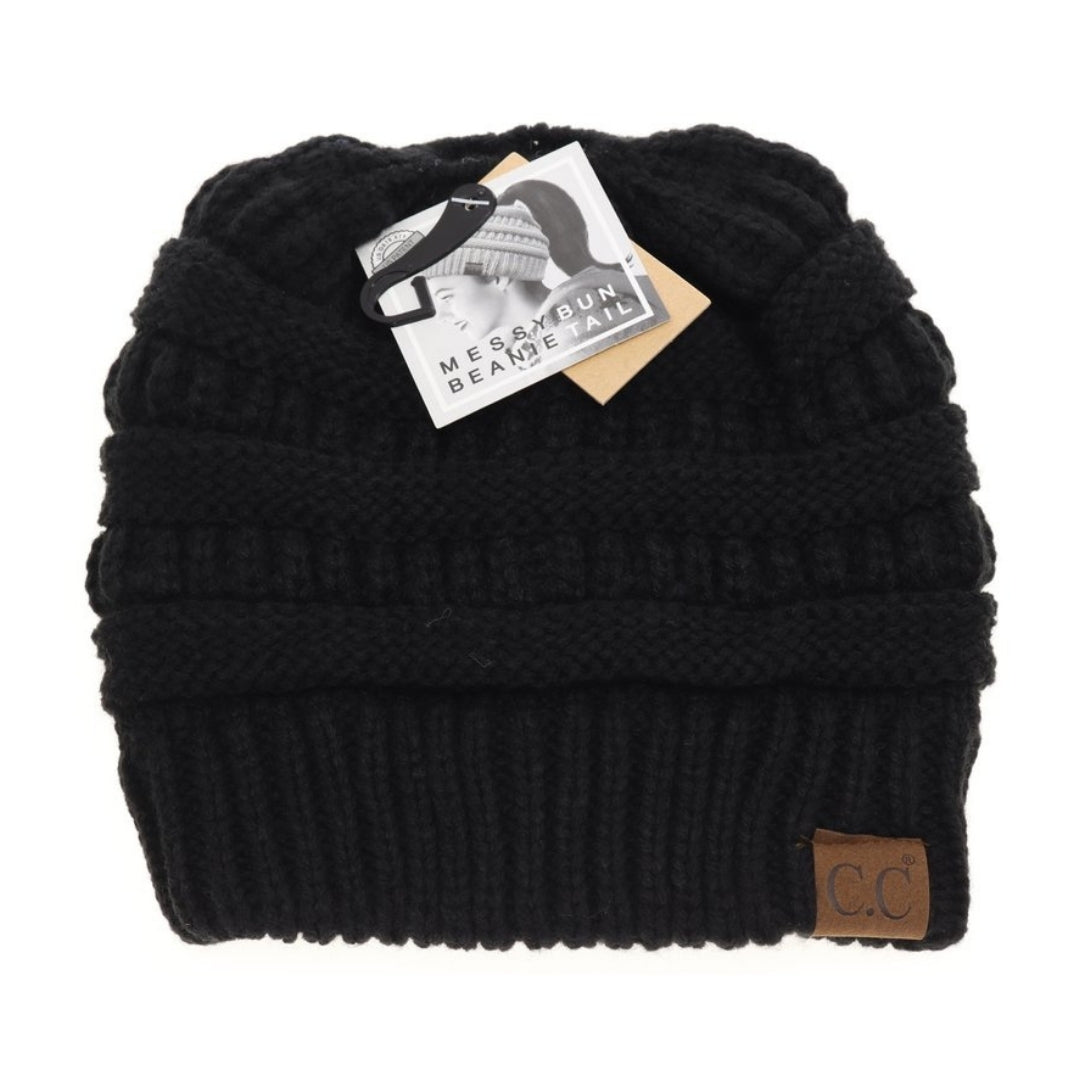 Fuzzy Lined Solid Classic CC Beanie Tail MB20AL