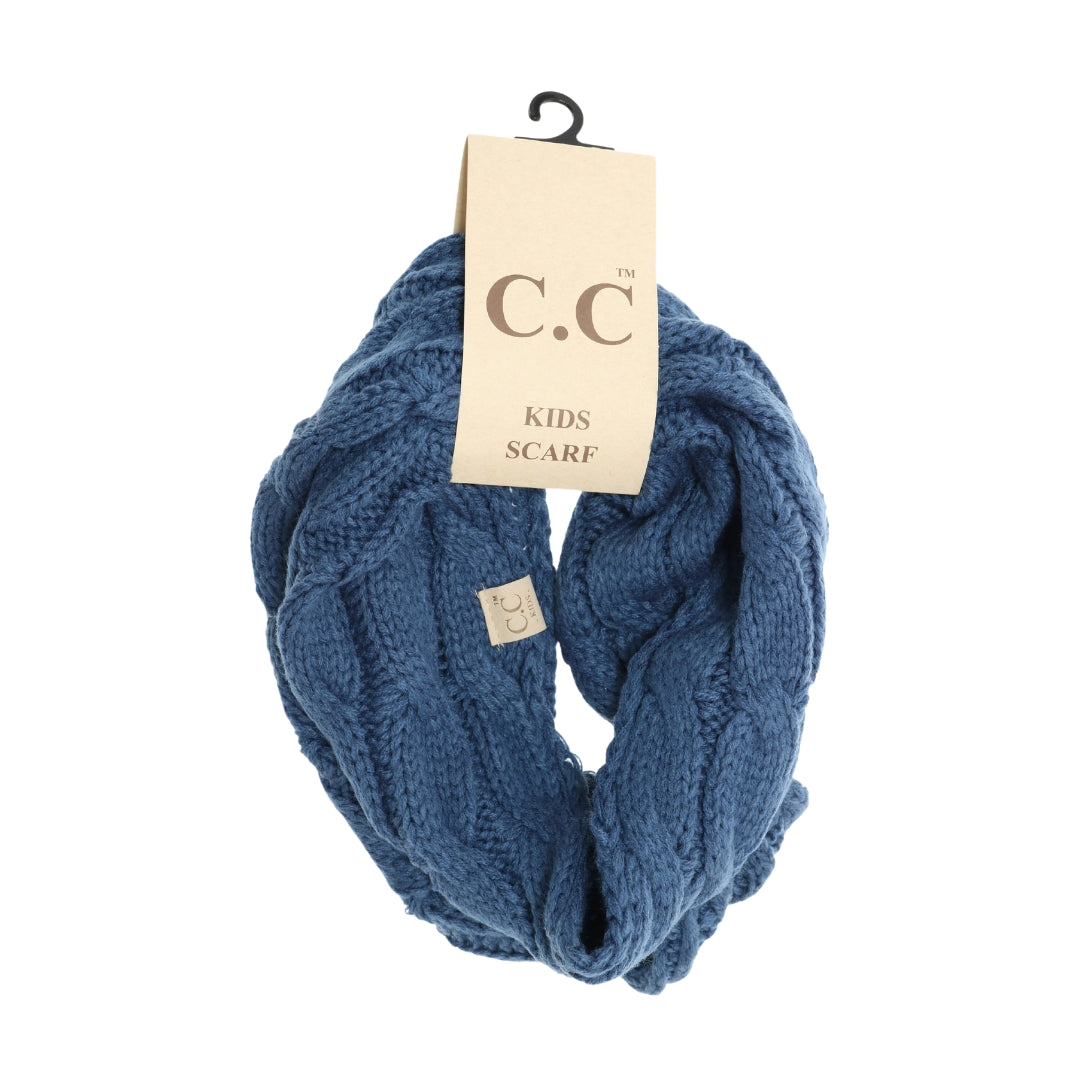 KIDS Solid Cable Knit CC Infinity Scarf SF800KIDS