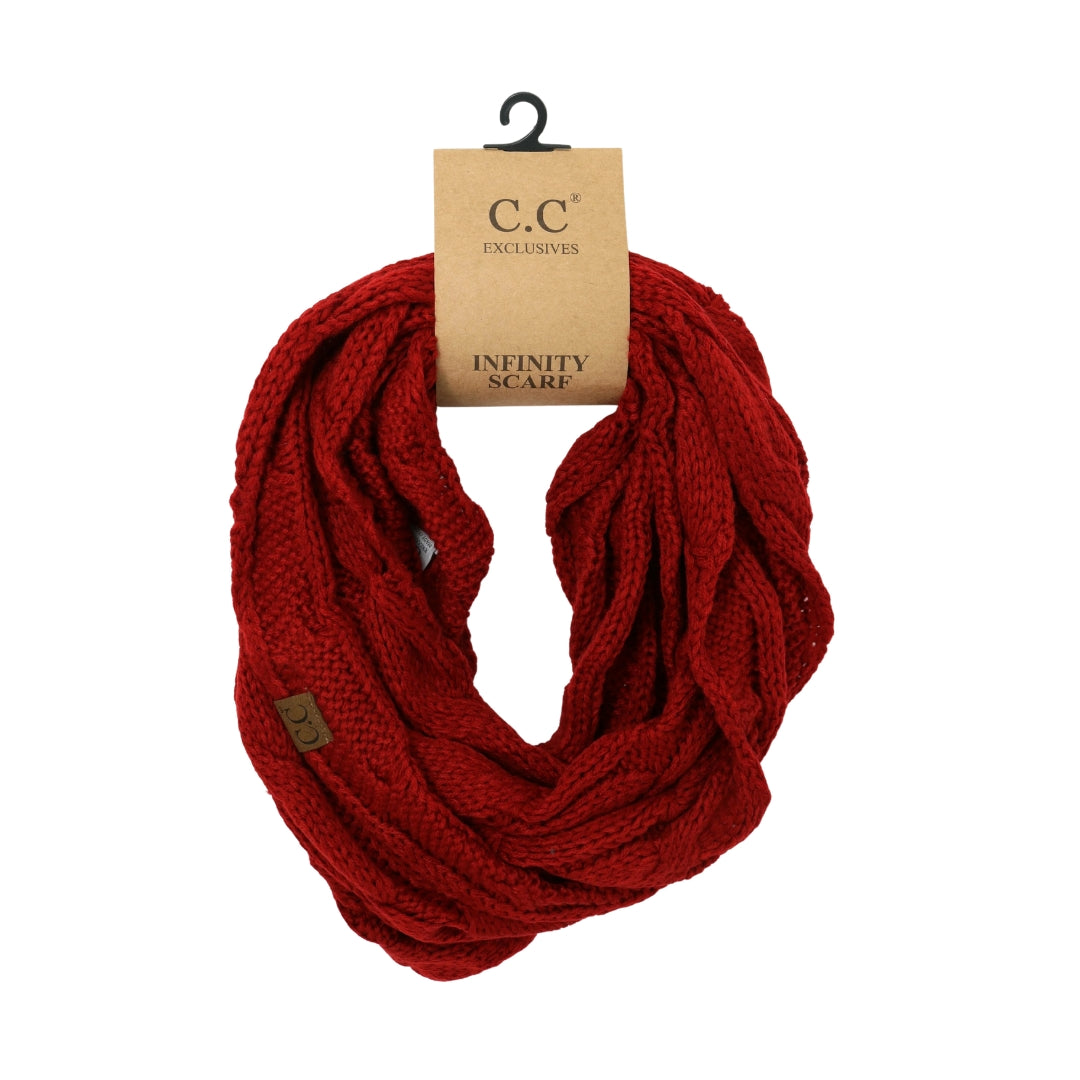 Solid Cable Knit CC Infinity Scarf SF800