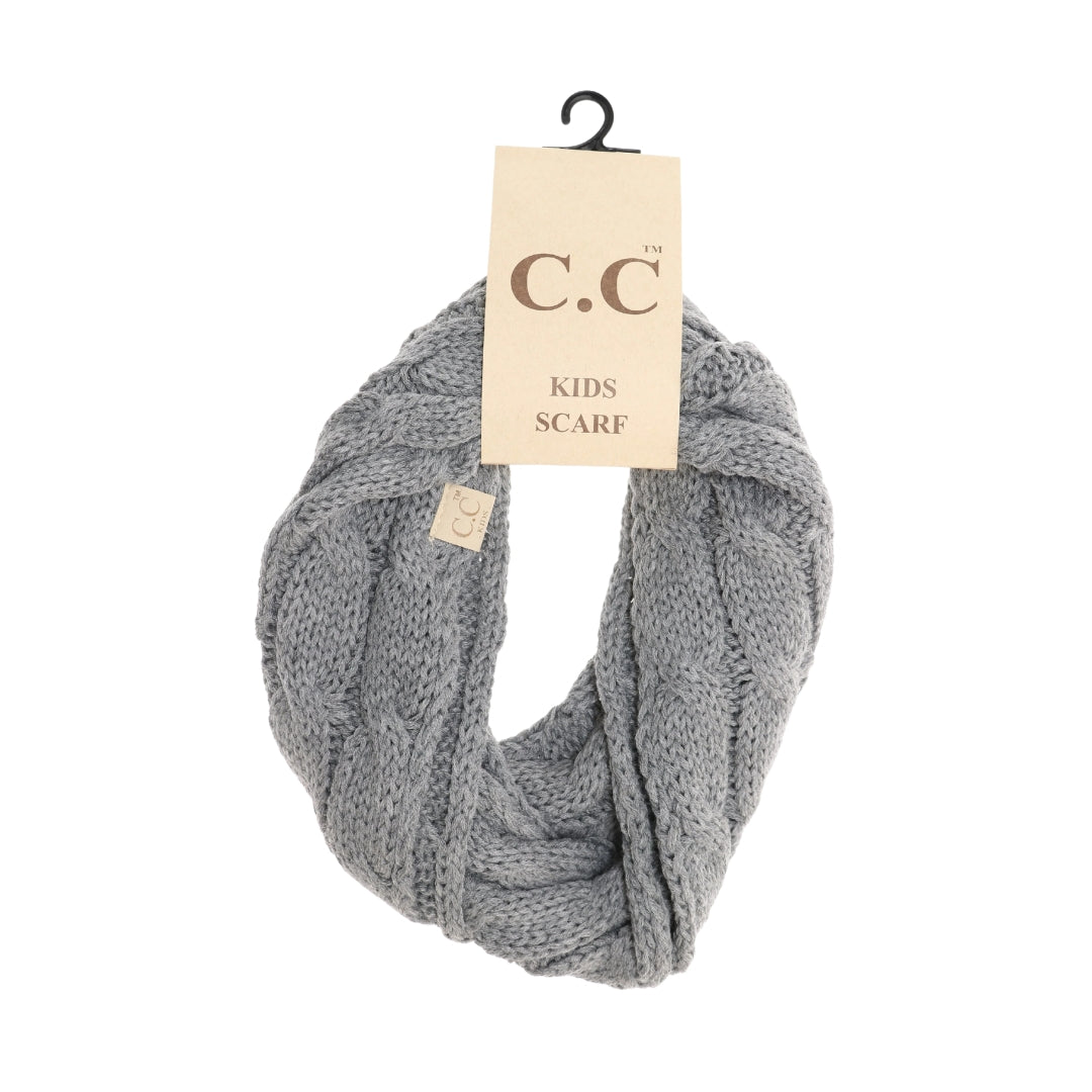 KIDS Solid Cable Knit CC Infinity Scarf SF800KIDS