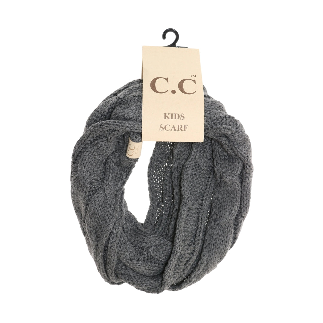 KIDS Solid Cable Knit CC Infinity Scarf SF800KIDS