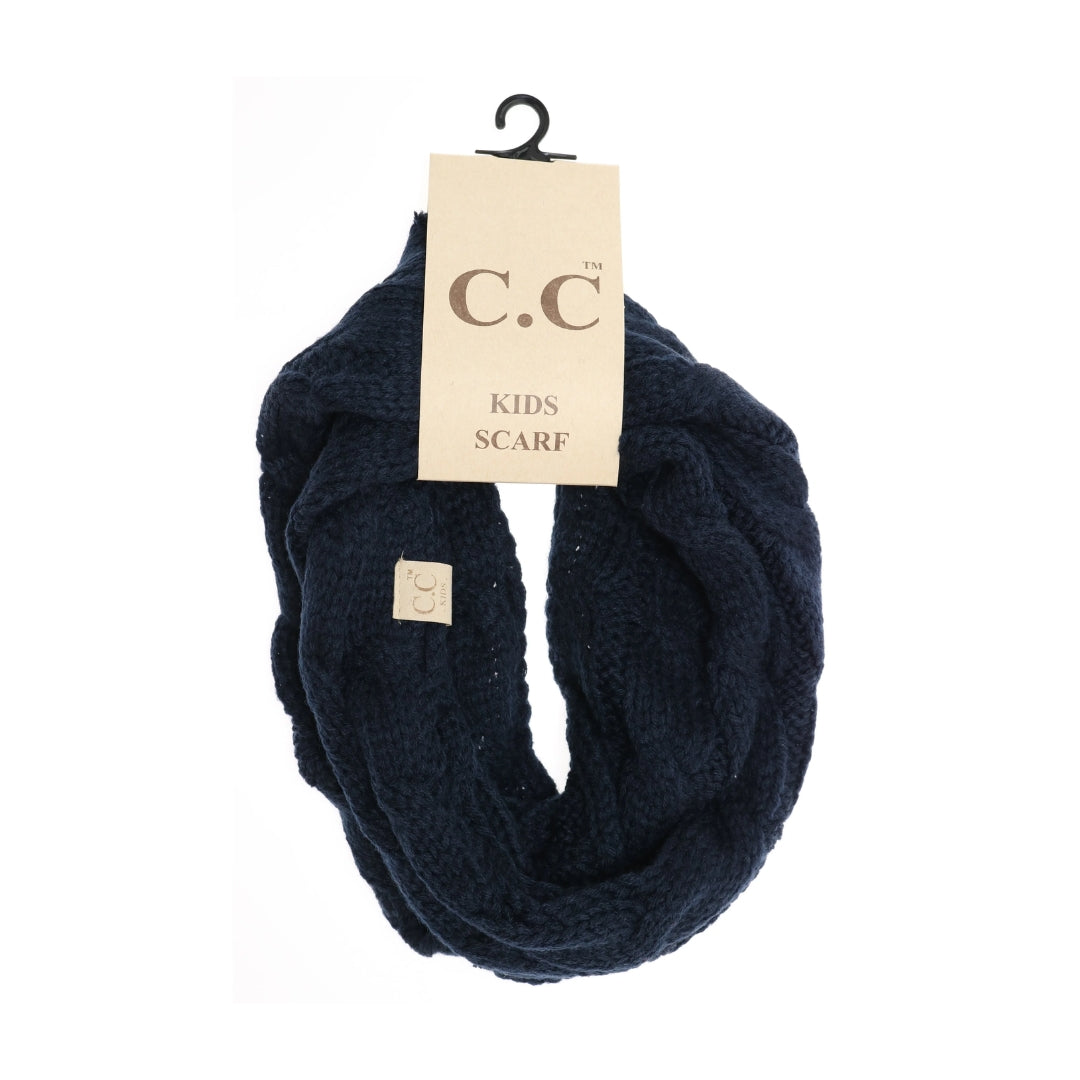 KIDS Solid Cable Knit CC Infinity Scarf SF800KIDS