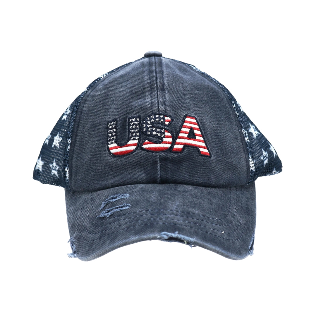 Distressed USA Patch Star CC Ball Cap BA921