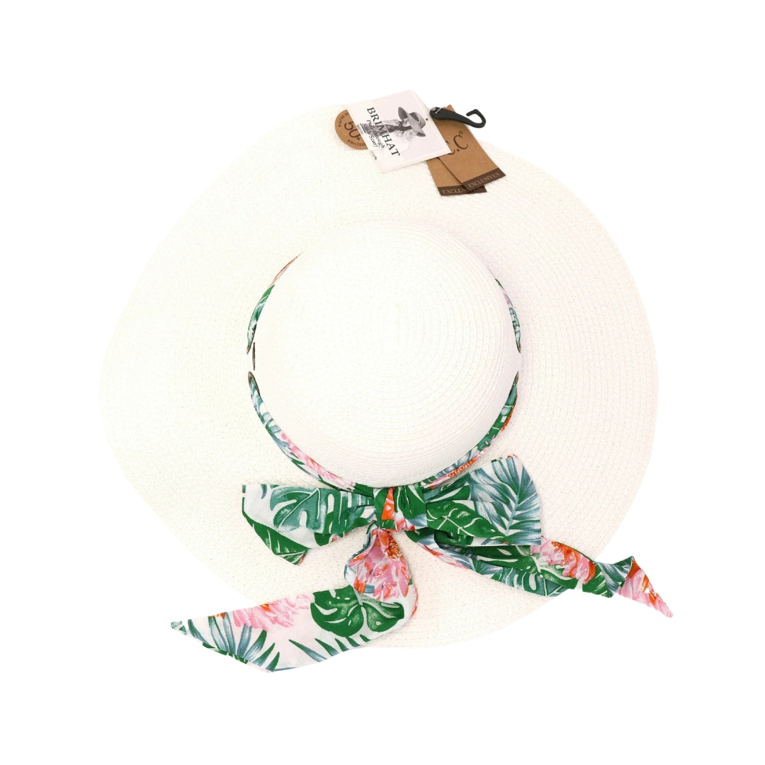 Tropical Pull Through Sash Sunhat ST3017