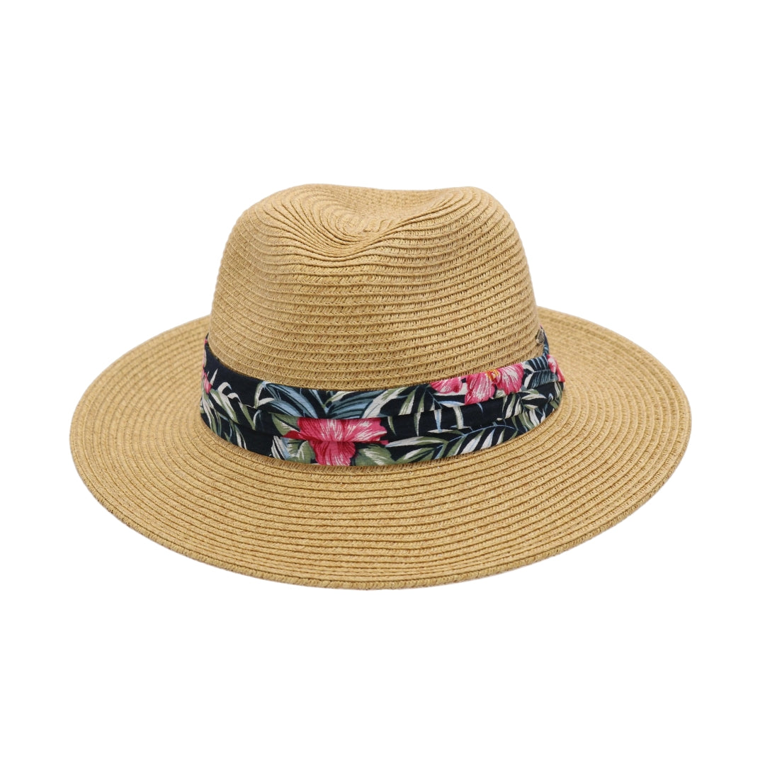 Tropical Print Banded Fedora ST820