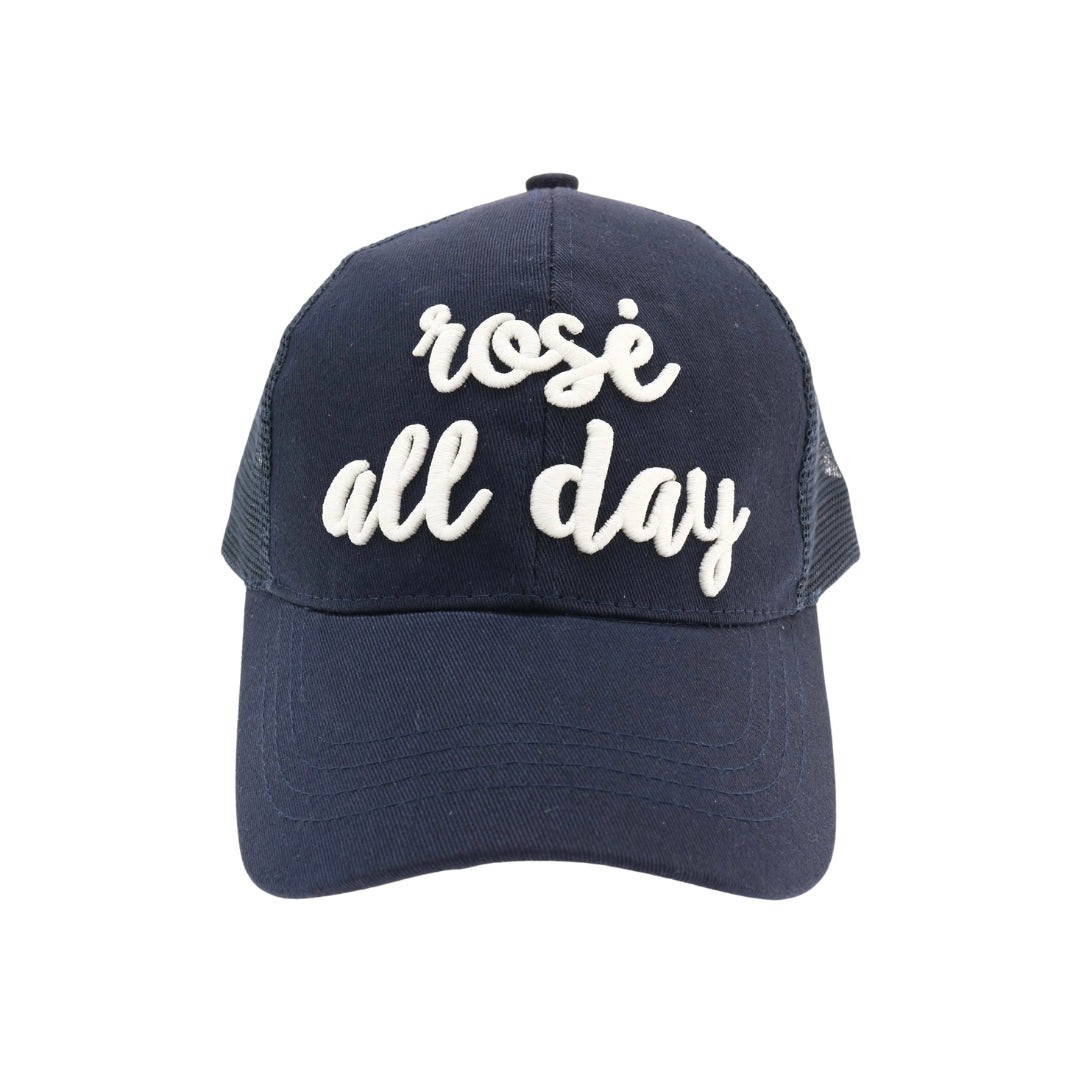 Rose All Day Embroidered High Ponytail CC Ball Cap BT10-RAD