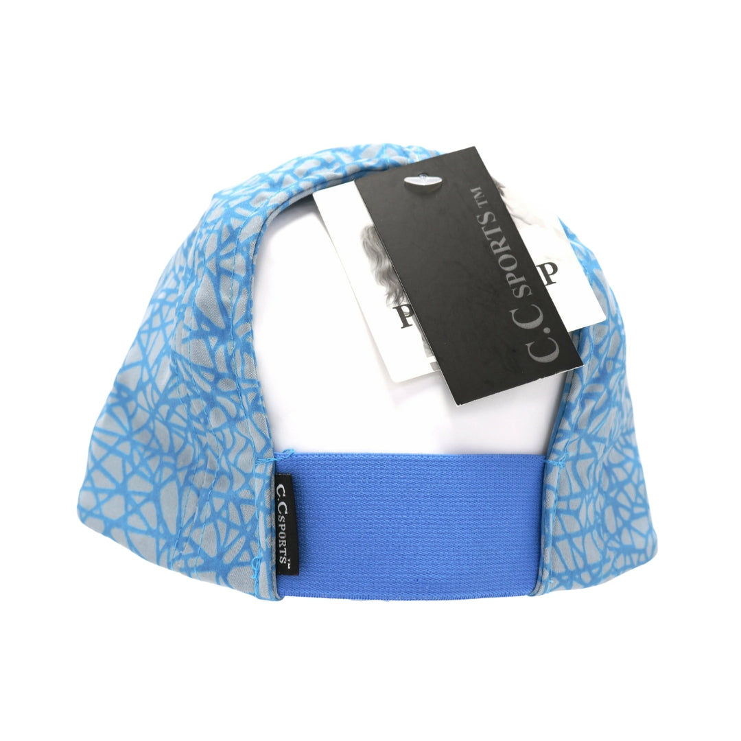 Reflective Geometric Print Athleisure CC High Pony Ball Cap BT784