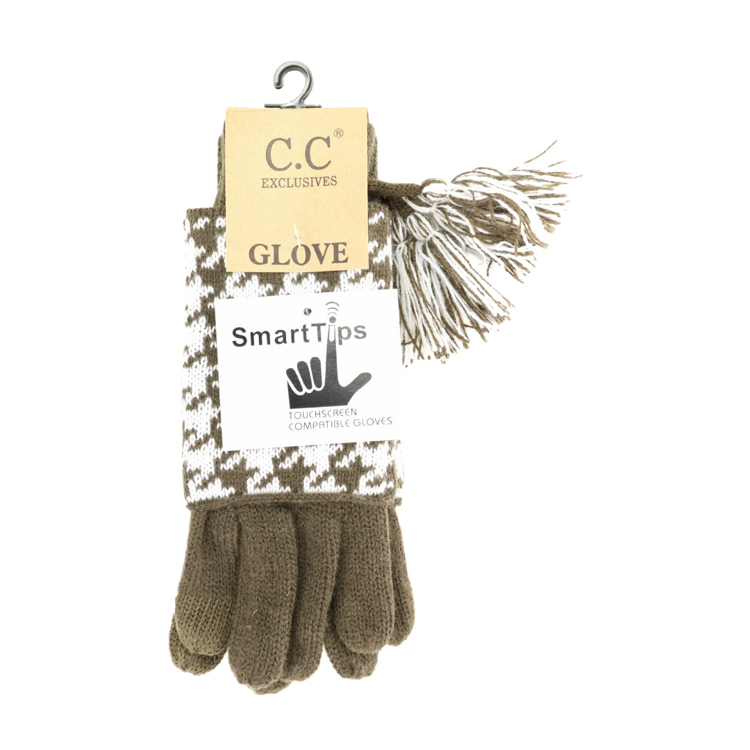 Houndstooth Cuffed CC Gloves CG12