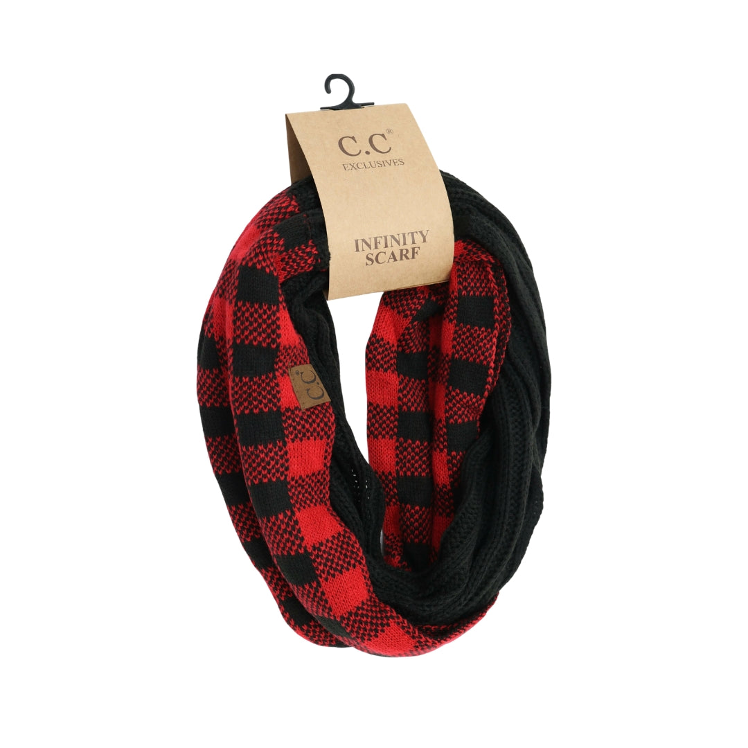 Buffalo Check Knit Scarf SF82