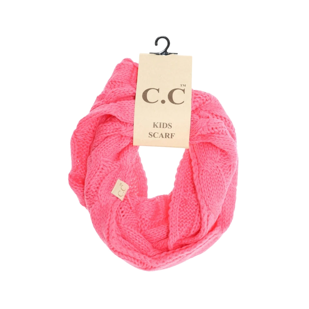 KIDS Solid Cable Knit CC Infinity Scarf SF800KIDS