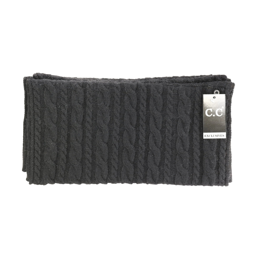 CC Exclusive-Black Label Cable Knit CC Infinity Scarf INF402