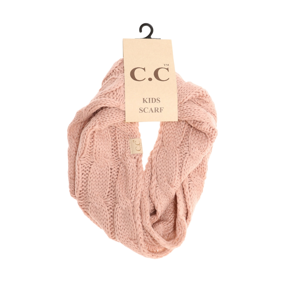 KIDS Solid Cable Knit CC Infinity Scarf SF800KIDS