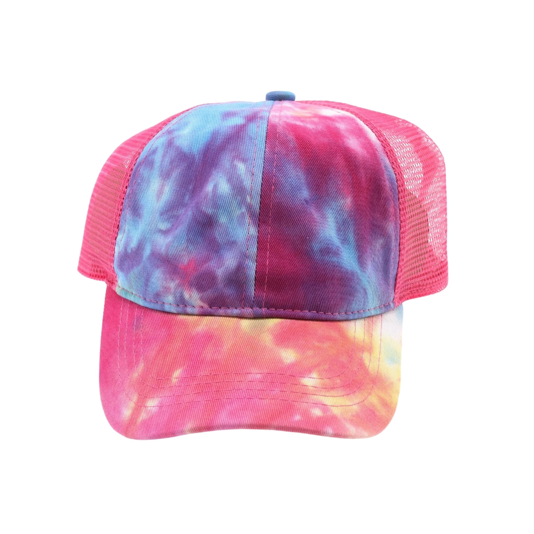 Tie Dye High Ponytail Mesh Back CC Ball Cap BT2164