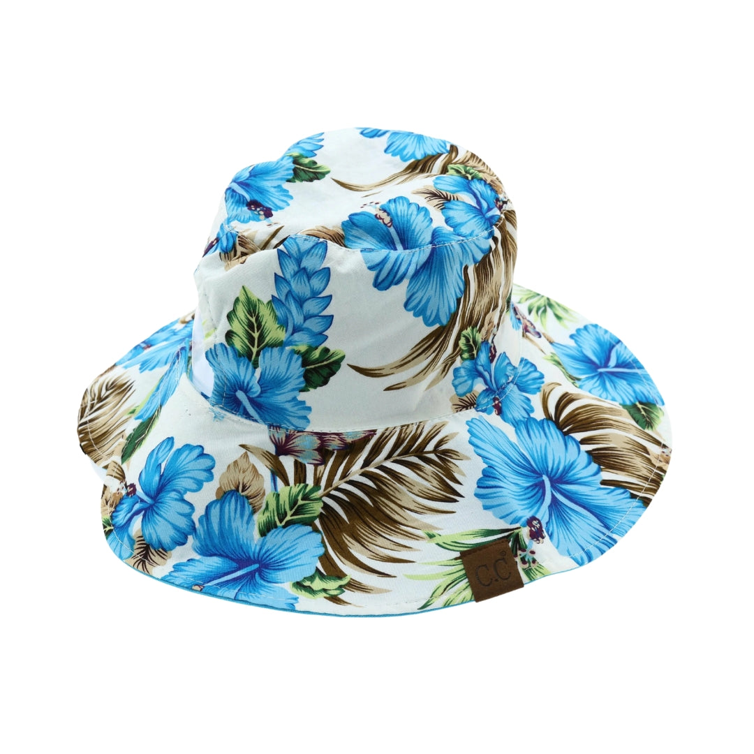 Floral Reversible Ponytail Bucket Hat ST2245