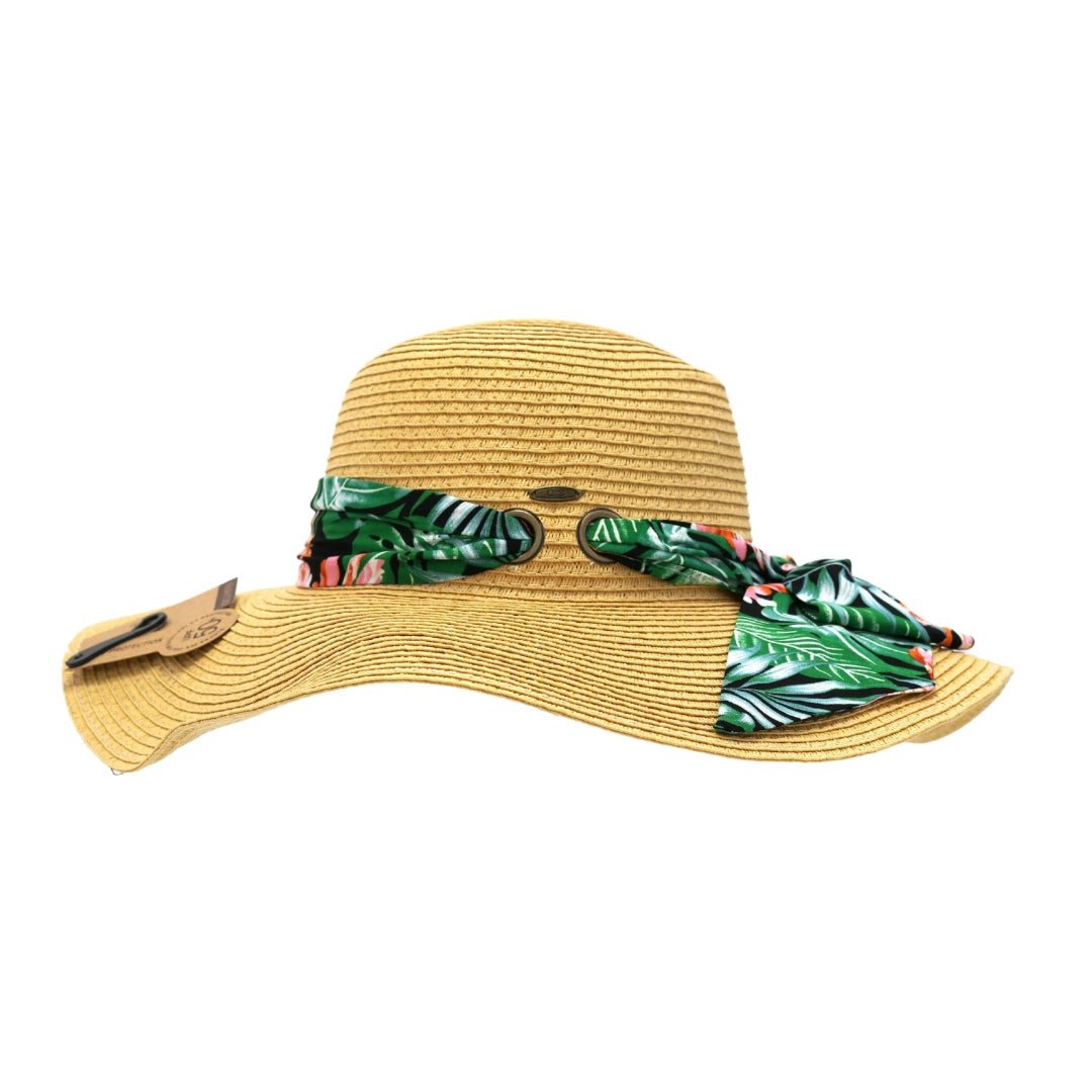 Tropical Pull Through Sash Sunhat ST3017