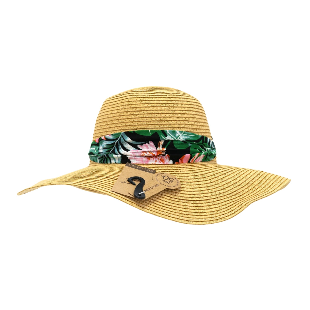 Tropical Pull Through Sash Sunhat ST3017