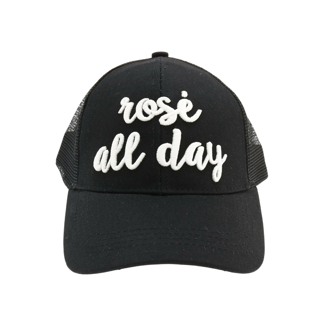 Rose All Day Embroidered High Ponytail CC Ball Cap BT10-RAD