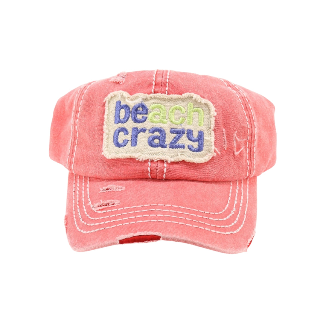 Beach Crazy Embroidered High Ponytail CC Ball Cap BT761