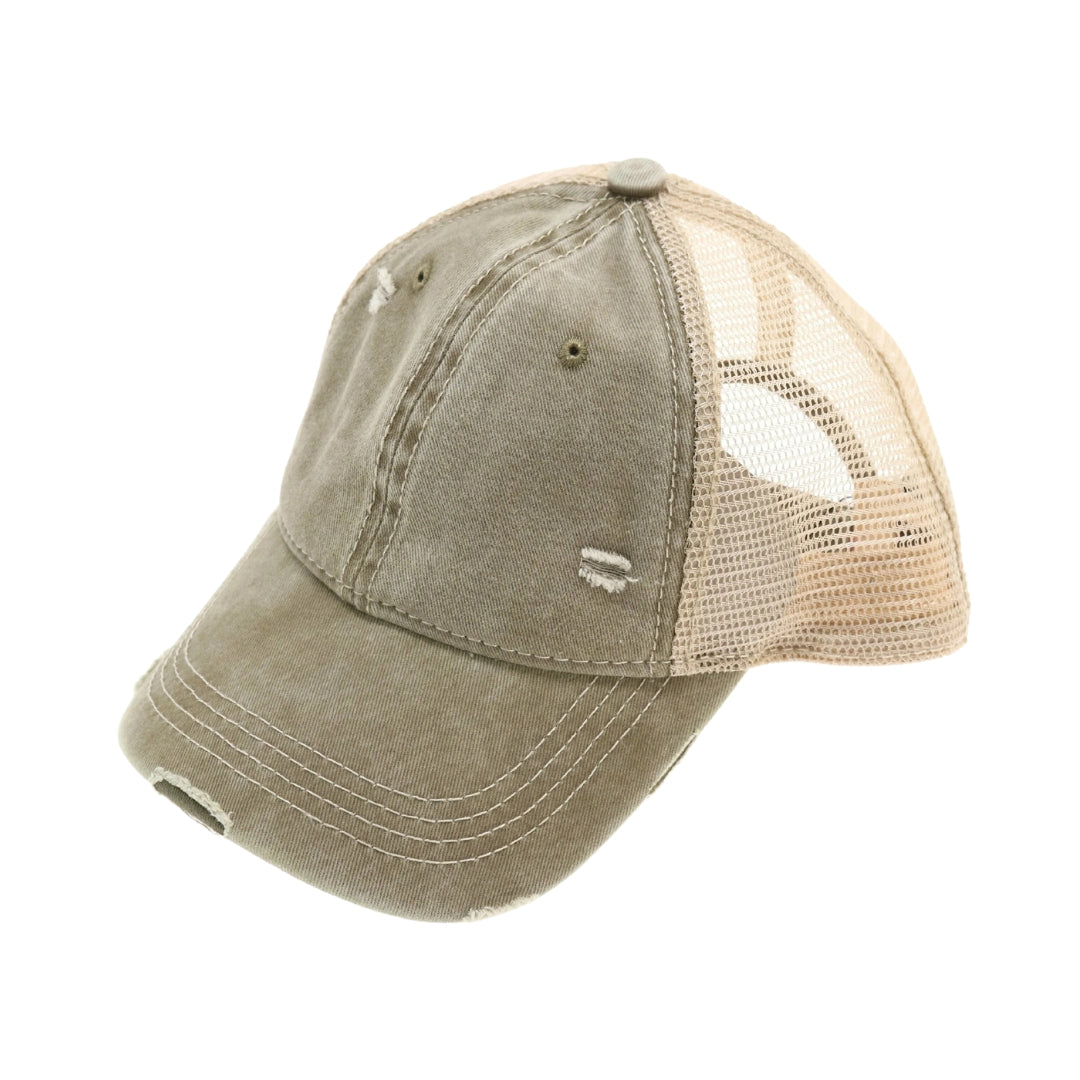 Washed Mesh Back Cotton Classic CC Ballcap BA912