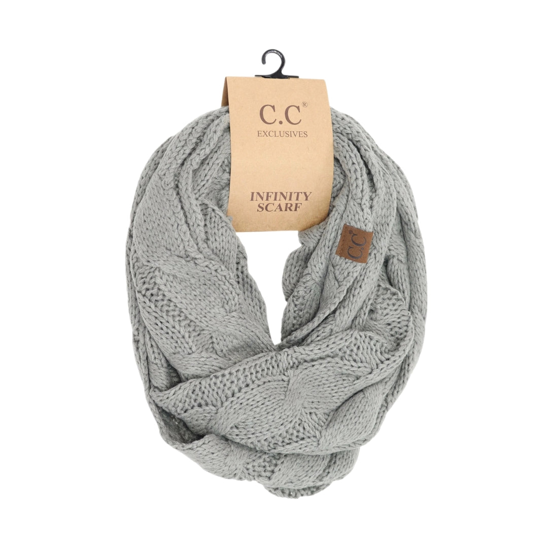 Solid Cable Knit CC Infinity Scarf SF800