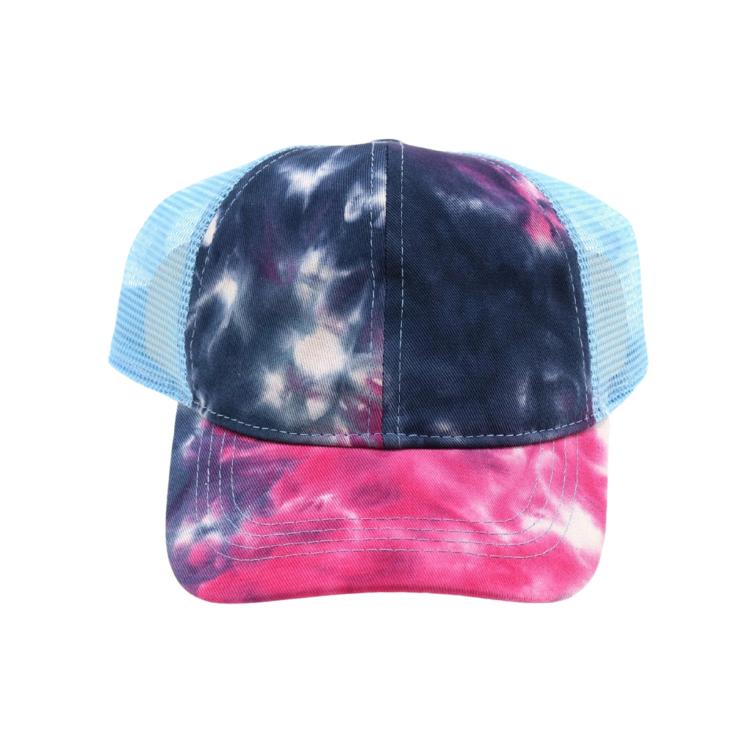 Tie Dye High Ponytail Mesh Back CC Ball Cap BT2164