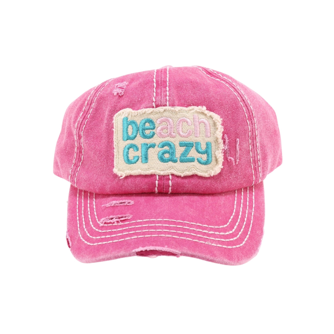 Beach Crazy Embroidered High Ponytail CC Ball Cap BT761