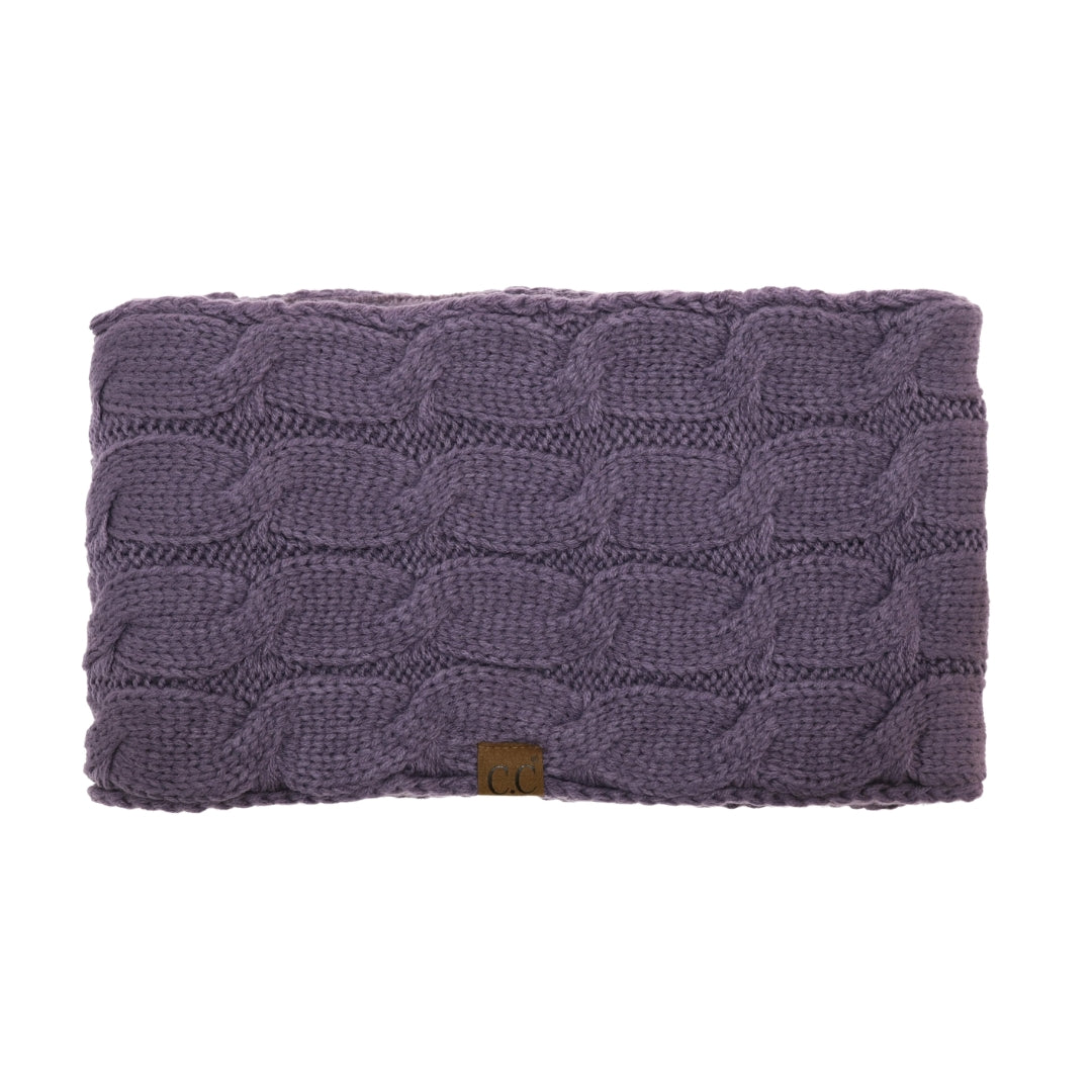 Fuzzy Lined Solid Cable Knit CC Infinity Scarf SF25