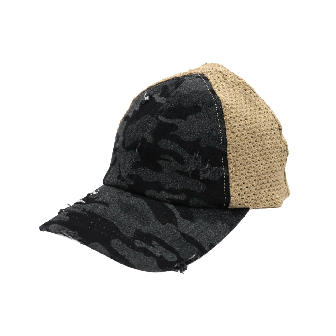 Washed Camouflage Stretch Mesh High Pony CC Ball Cap BT787