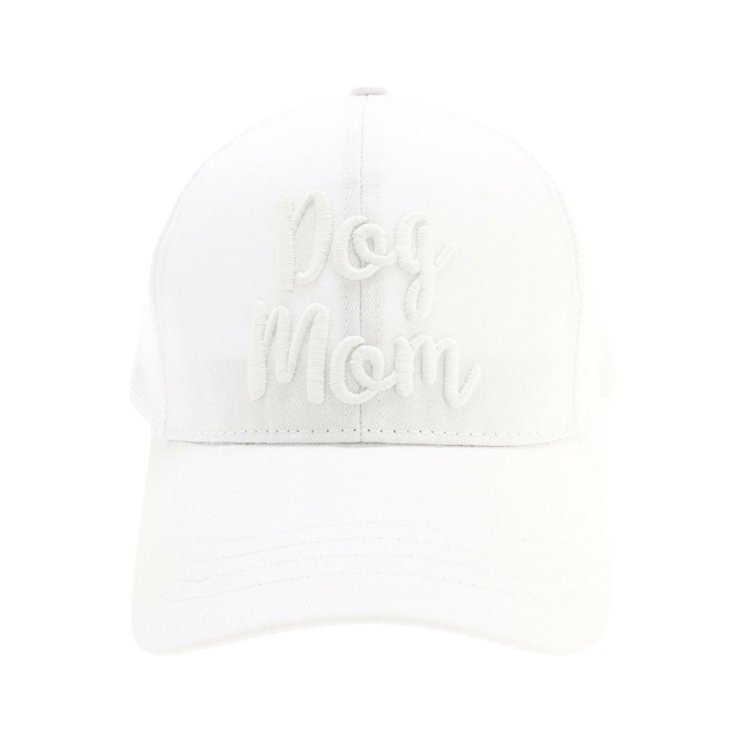 Dog Mom Embroidered Mesh Back High Ponytail CC Ball Cap BT10-DM