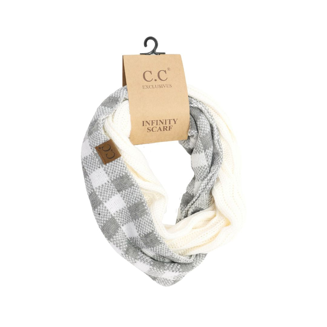 Buffalo Check Knit Scarf SF82