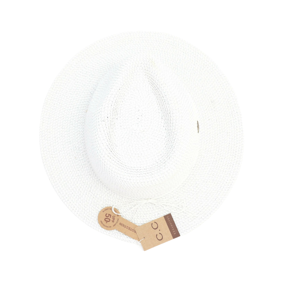 Two Tone Panama Hat with Shimmer Accent ST807