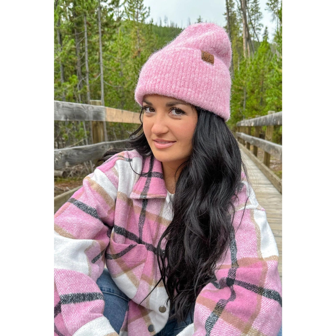 Mohair Feel Wide Cuff C.C Beanie HTC0010